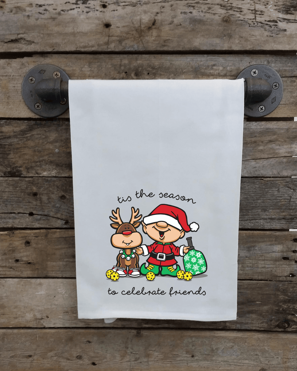 Holiday Pickleball Kitchen Towel